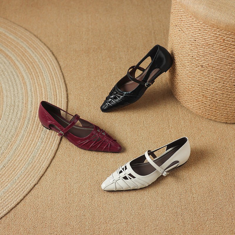 Margery | Zapatos Planos Mary Jane con Correa Punta - Isabel de Sevilla
