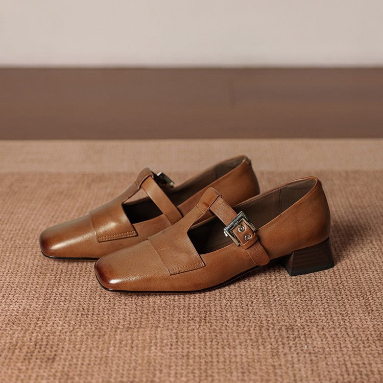 Farrah | Mules de Punta Cuadrada con Hebilla - Isabel de Sevilla
