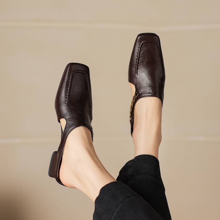 Vivienne | Mules con Punta Cuadrada y Tira Trasera - Isabel de Sevilla