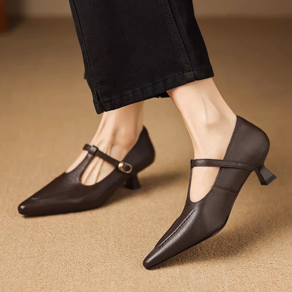 Eliza | Tacones de T-Strap Punta - Isabel de Sevilla