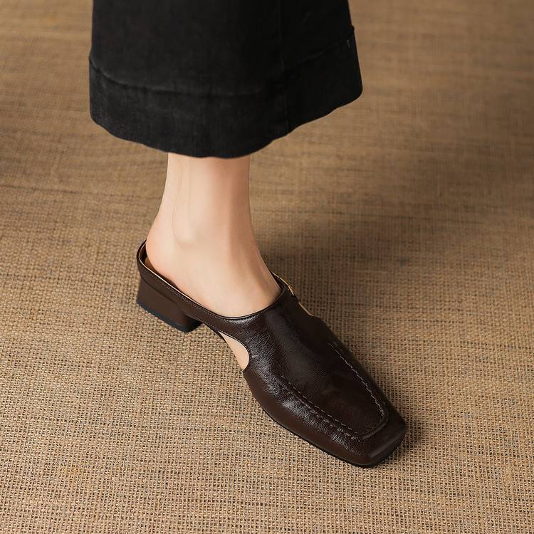 Vivienne | Mules con Punta Cuadrada y Tira Trasera - Isabel de Sevilla