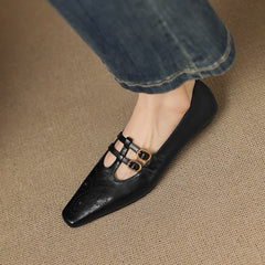 Etta | Mules de Doble Correa con Detalle de Brogue - Isabel de Sevilla