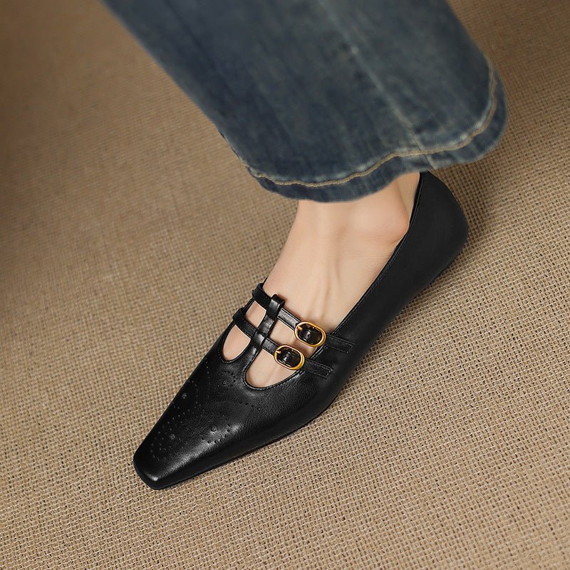 Etta | Mules de Doble Correa con Detalle de Brogue - Isabel de Sevilla