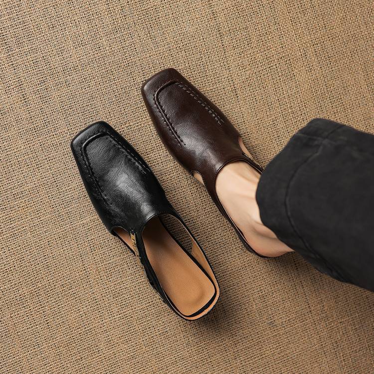 Vivienne | Mules con Punta Cuadrada y Tira Trasera - Isabel de Sevilla