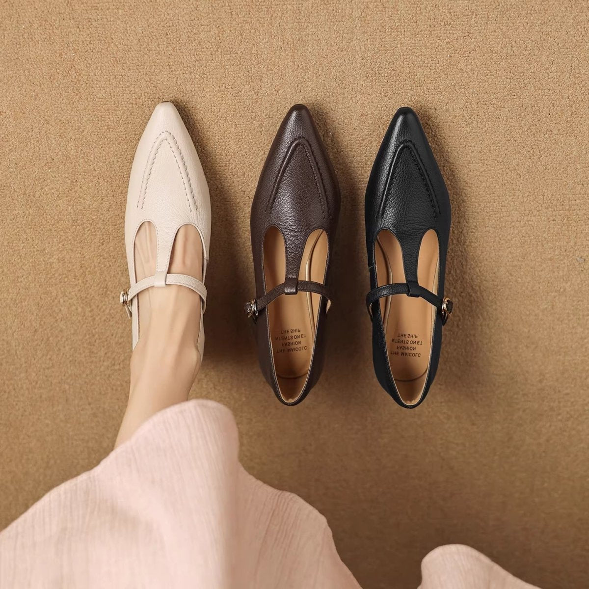 Eliza | Tacones de T-Strap Punta - Isabel de Sevilla