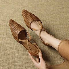 Elodie | Tacones de T-Strap Tejidos - Isabel de Sevilla