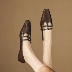 Etta | Mules de Doble Correa con Detalle de Brogue - Isabel de Sevilla