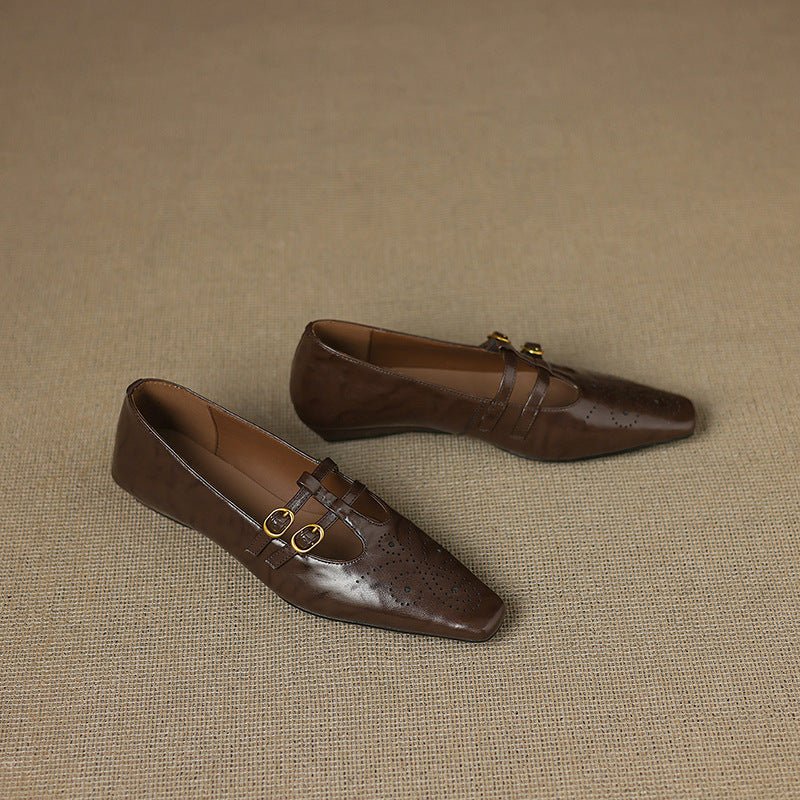 Etta | Mules de Doble Correa con Detalle de Brogue - Isabel de Sevilla