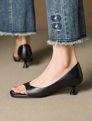 Delaney | Tacones de Kitten con Punta Abierta - Isabel de Sevilla
