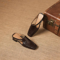 Vivienne | Mules con Punta Cuadrada y Tira Trasera - Isabel de Sevilla