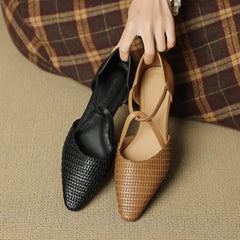 Elodie | Tacones de T-Strap Tejidos - Isabel de Sevilla