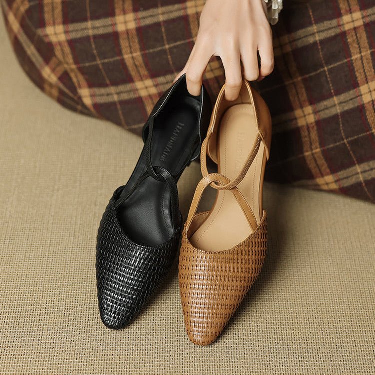 Elodie | Tacones de T-Strap Tejidos - Isabel de Sevilla
