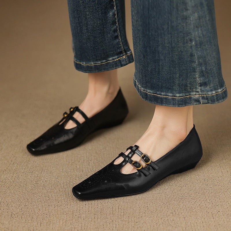 Etta | Mules de Doble Correa con Detalle de Brogue - Isabel de Sevilla