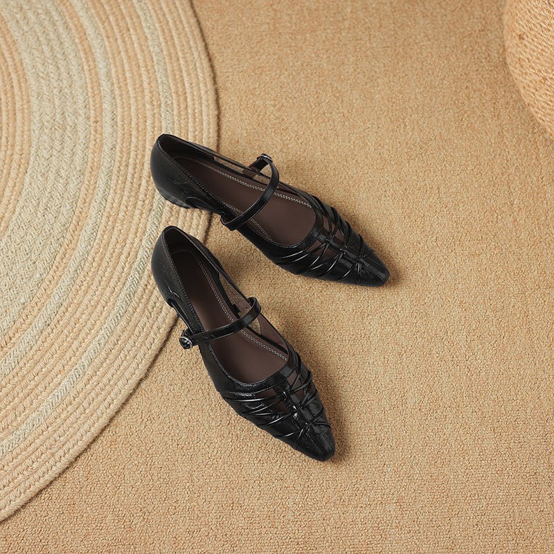 Margery | Zapatos Planos Mary Jane con Correa Punta - Isabel de Sevilla