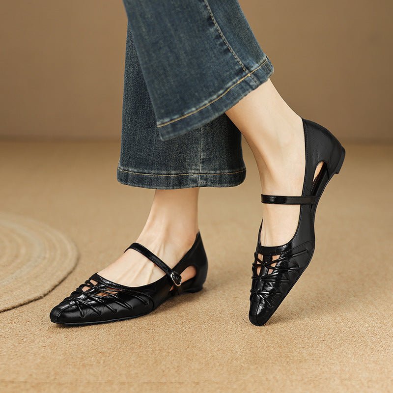Margery | Zapatos Planos Mary Jane con Correa Punta - Isabel de Sevilla