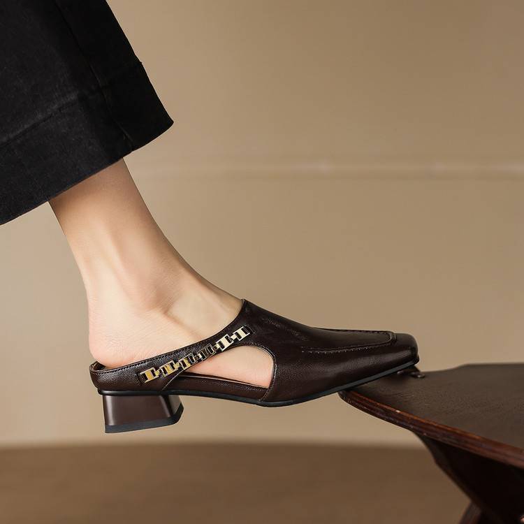 Vivienne | Mules con Punta Cuadrada y Tira Trasera - Isabel de Sevilla
