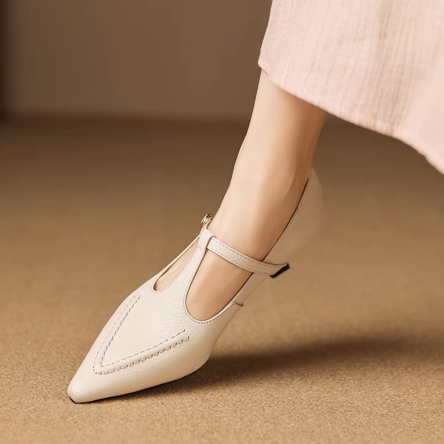 Eliza | Tacones de T-Strap Punta - Isabel de Sevilla