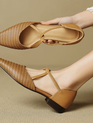 Elodie | Tacones de T-Strap Tejidos - Isabel de Sevilla