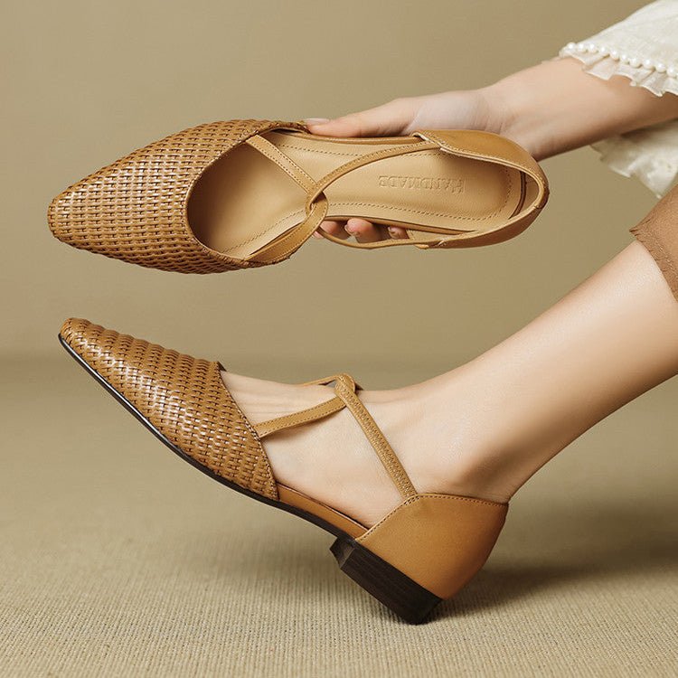 Elodie | Tacones de T-Strap Tejidos - Isabel de Sevilla