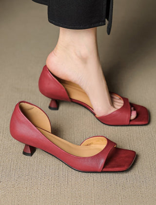 Delaney | Tacones de Kitten con Punta Abierta - Isabel de Sevilla