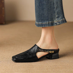 Vivienne | Mules con Punta Cuadrada y Tira Trasera - Isabel de Sevilla