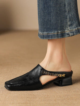 Vivienne | Mules con Punta Cuadrada y Tira Trasera - Isabel de Sevilla