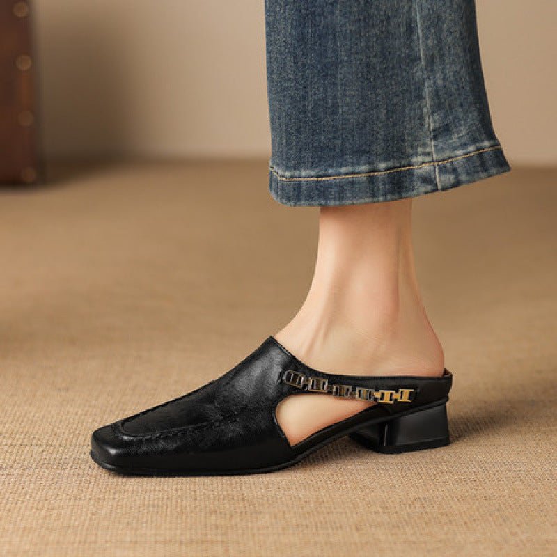 Vivienne | Mules con Punta Cuadrada y Tira Trasera - Isabel de Sevilla