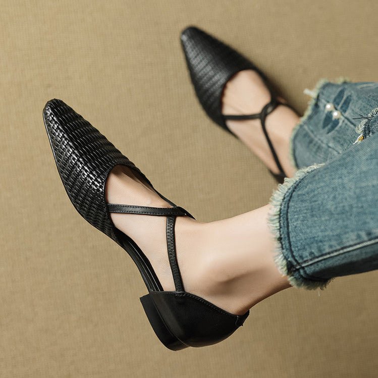 Elodie | Tacones de T-Strap Tejidos - Isabel de Sevilla