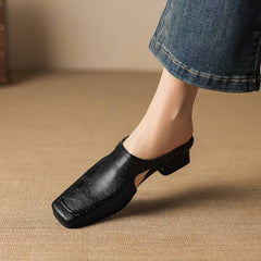 Vivienne | Mules con Punta Cuadrada y Tira Trasera - Isabel de Sevilla
