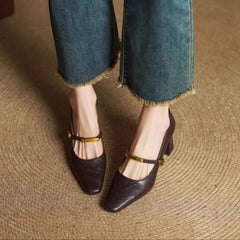 Elise | Tacones Mary Jane Clásicos con Tacón Bloque - Isabel de Sevilla