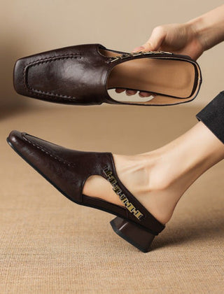 Vivienne | Mules con Punta Cuadrada y Tira Trasera - Isabel de Sevilla