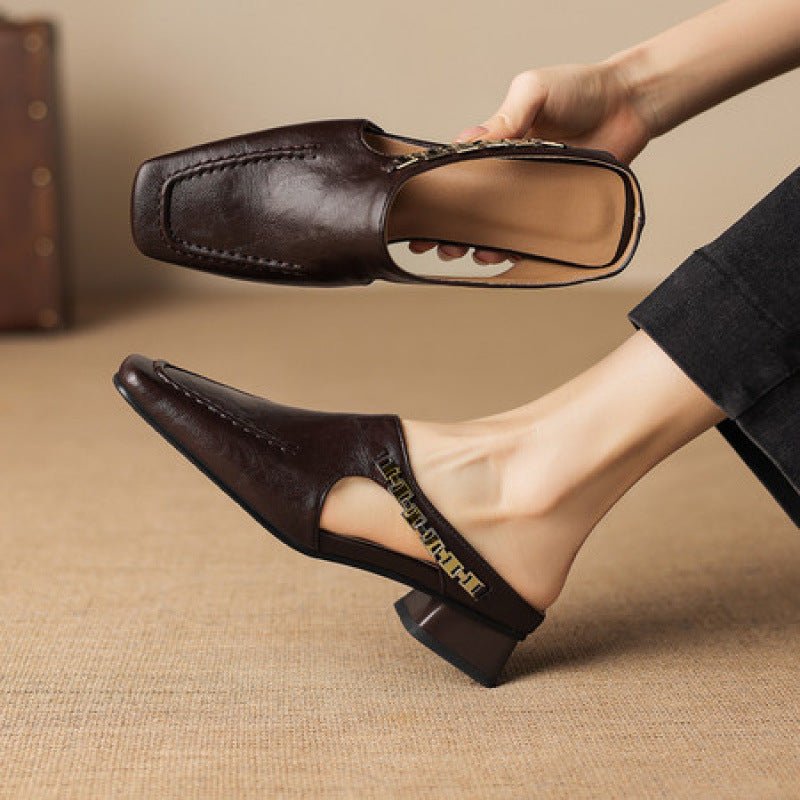 Vivienne | Mules con Punta Cuadrada y Tira Trasera - Isabel de Sevilla