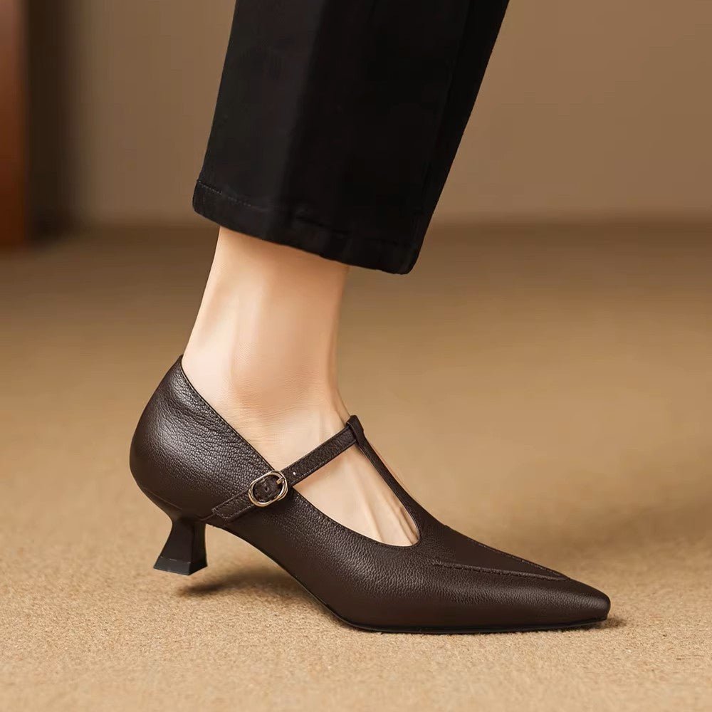 Eliza | Tacones de T-Strap Punta - Isabel de Sevilla