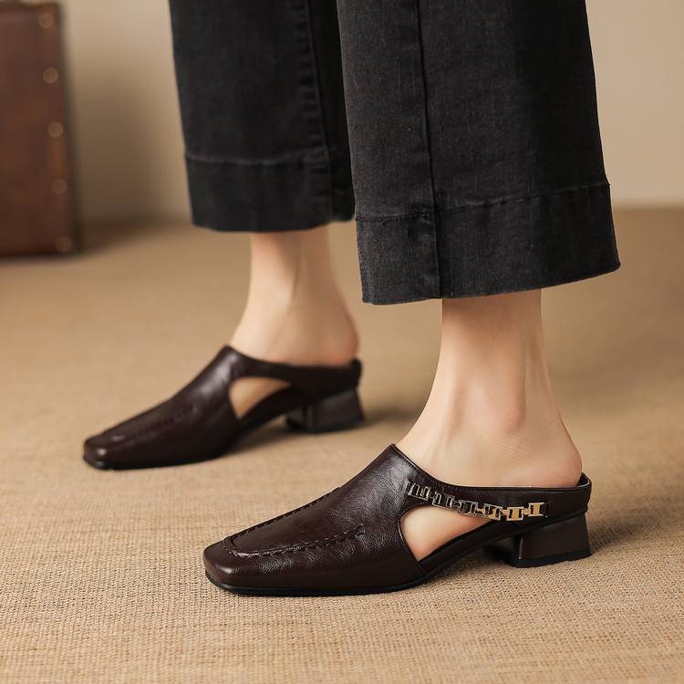 Vivienne | Mules con Punta Cuadrada y Tira Trasera - Isabel de Sevilla