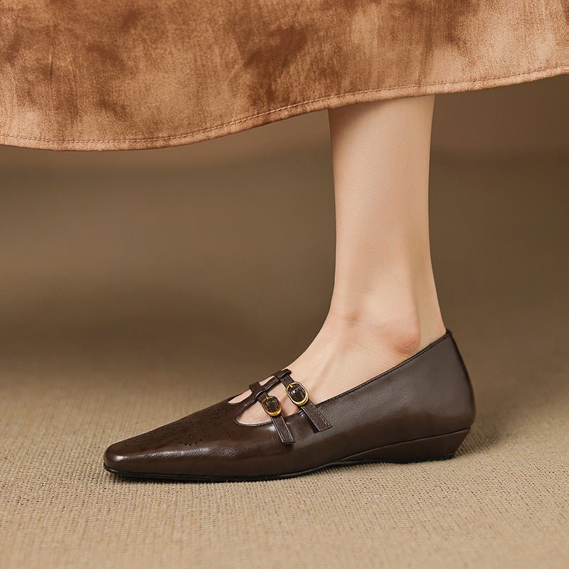 Etta | Mules de Doble Correa con Detalle de Brogue - Isabel de Sevilla