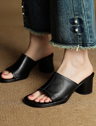 Brynn | Mules Elegantes con Tacón Bloque - Isabel de Sevilla
