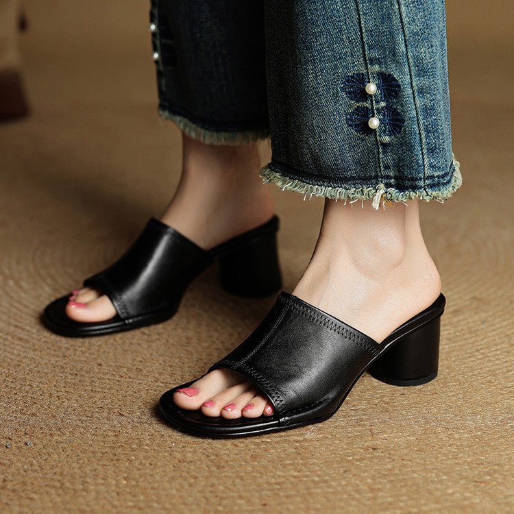 Brynn | Mules Elegantes con Tacón Bloque - Isabel de Sevilla