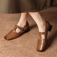 Farrah | Mules de Punta Cuadrada con Hebilla - Isabel de Sevilla
