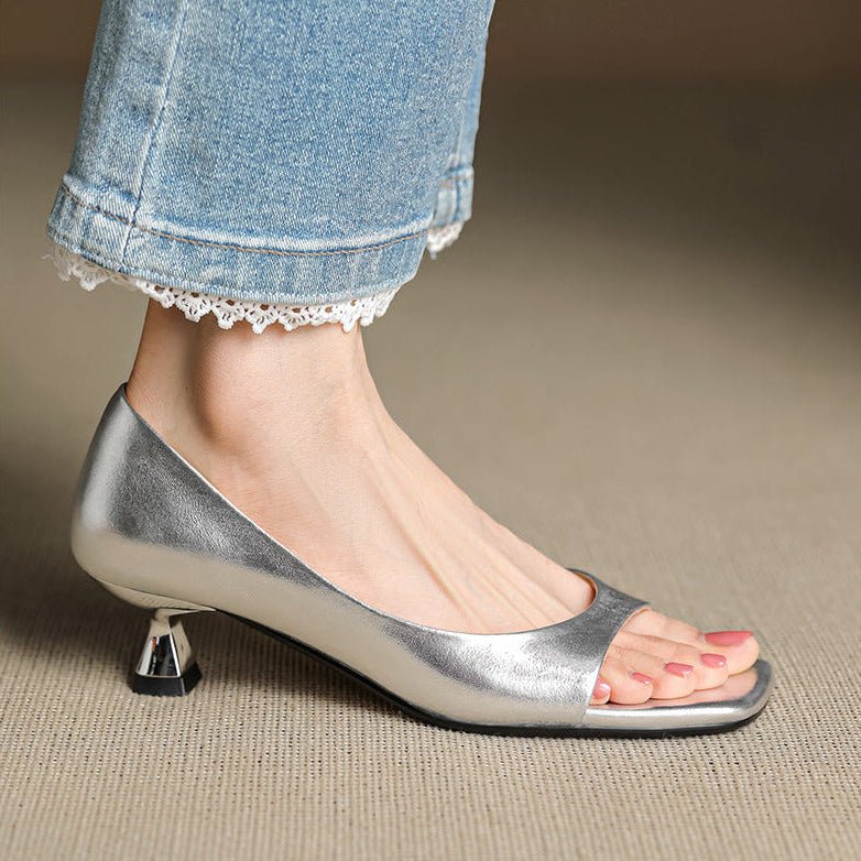 Delaney | Tacones de Kitten con Punta Abierta - Isabel de Sevilla