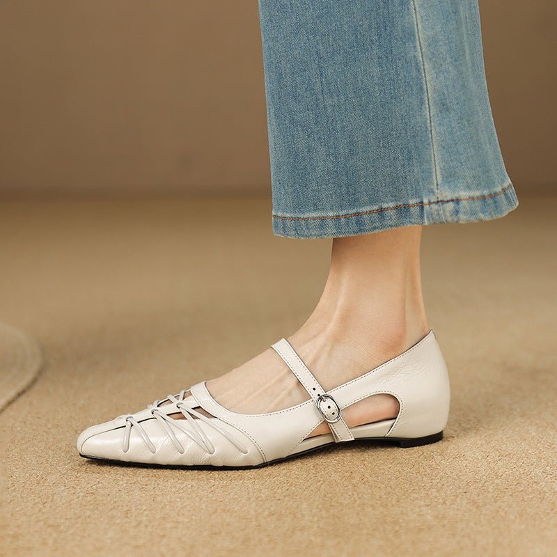 Margery | Zapatos Planos Mary Jane con Correa Punta - Isabel de Sevilla