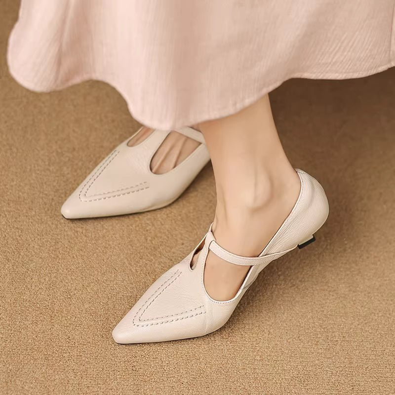 Eliza | Tacones de T-Strap Punta - Isabel de Sevilla
