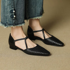 Elodie | Tacones de T-Strap Tejidos - Isabel de Sevilla