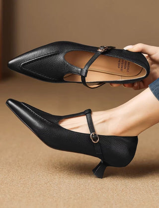 Eliza | Tacones de T-Strap Punta - Isabel de Sevilla