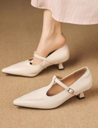 Eliza | Tacones de T-Strap Punta - Isabel de Sevilla