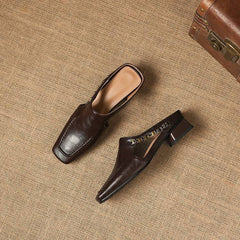 Vivienne | Mules con Punta Cuadrada y Tira Trasera - Isabel de Sevilla