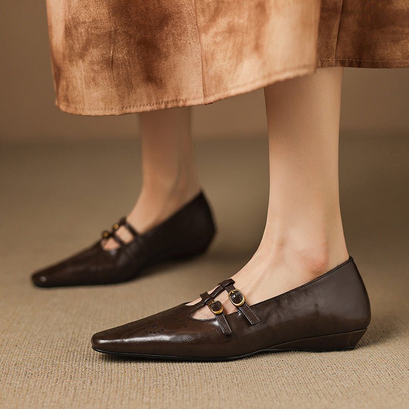 Etta | Mules de Doble Correa con Detalle de Brogue - Isabel de Sevilla