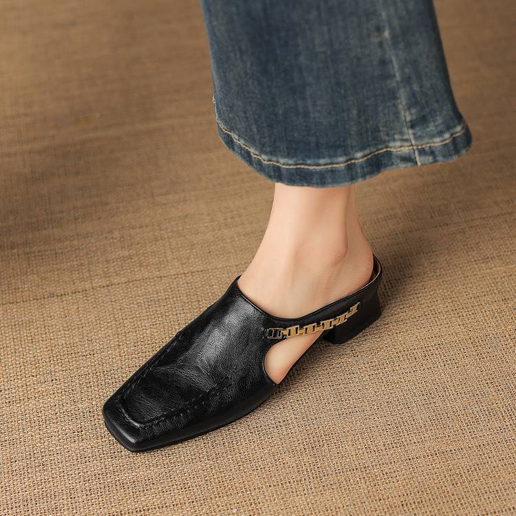 Vivienne | Mules con Punta Cuadrada y Tira Trasera - Isabel de Sevilla