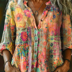 Alma | Camisa artística con estampado floral - Isabel de Sevilla