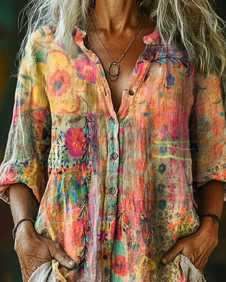 Alma | Camisa artística con estampado floral - Isabel de Sevilla