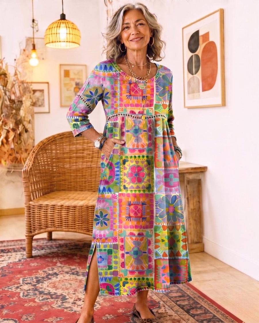 Pilar | Vestido Estampado étnico - Isabel de Sevilla